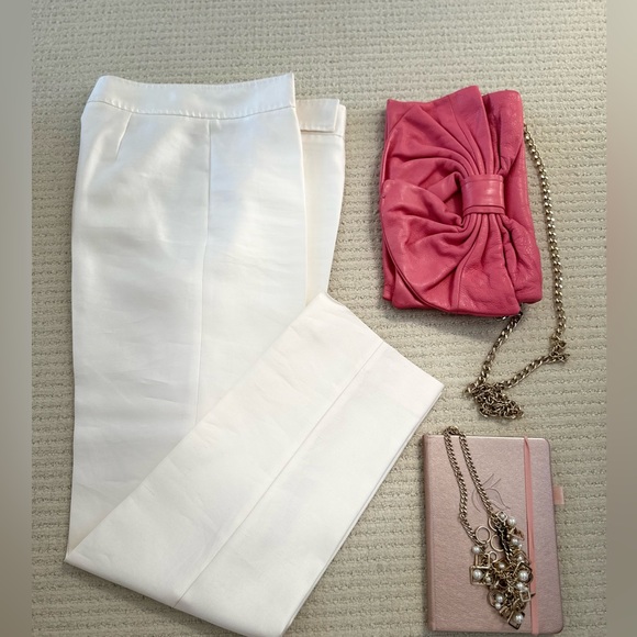 Valentino Shantung Silk and Cotton White Pants, size 42 - Picture 3 of 7